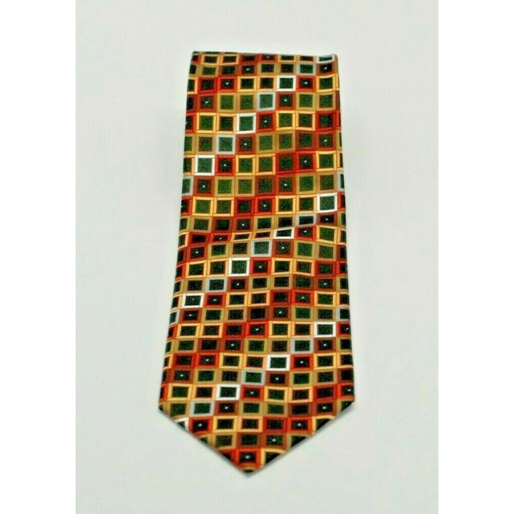Roberto Villini Collezione Men's Necktie 100% Silk Hand Made 3.75" W x 60" W GUC